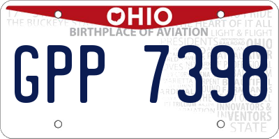 OH license plate GPP7398