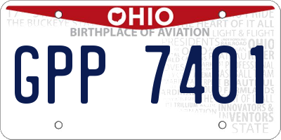 OH license plate GPP7401
