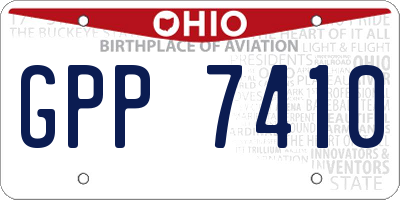 OH license plate GPP7410
