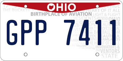 OH license plate GPP7411