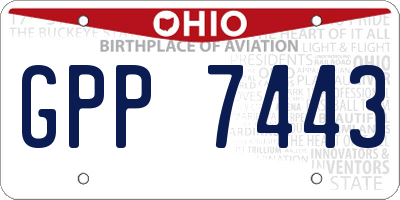 OH license plate GPP7443