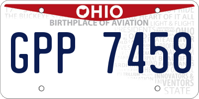 OH license plate GPP7458