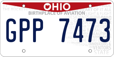 OH license plate GPP7473