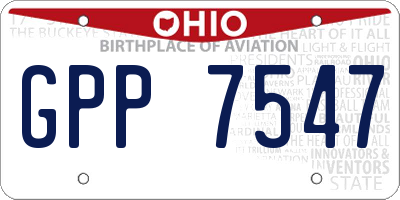 OH license plate GPP7547