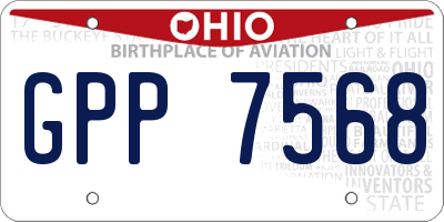 OH license plate GPP7568