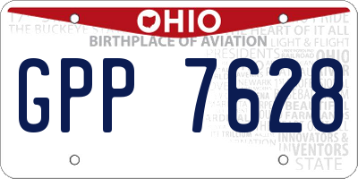 OH license plate GPP7628