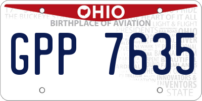 OH license plate GPP7635
