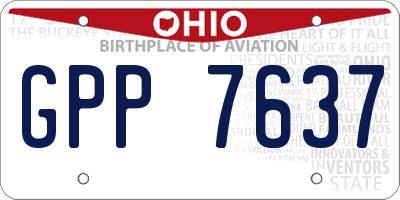 OH license plate GPP7637