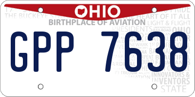 OH license plate GPP7638