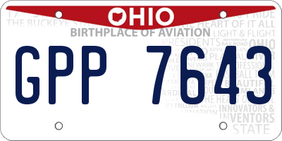 OH license plate GPP7643
