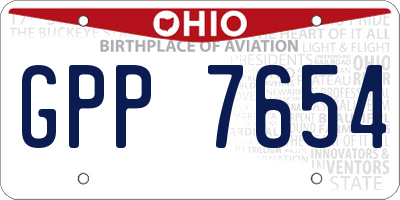 OH license plate GPP7654