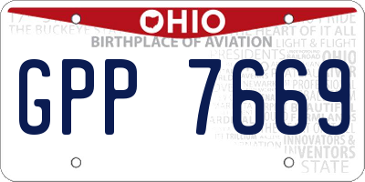 OH license plate GPP7669