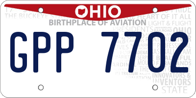 OH license plate GPP7702