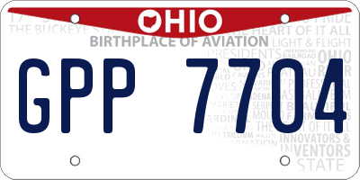 OH license plate GPP7704