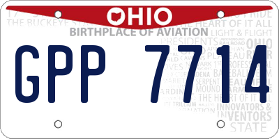 OH license plate GPP7714