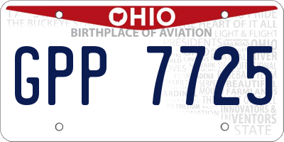 OH license plate GPP7725