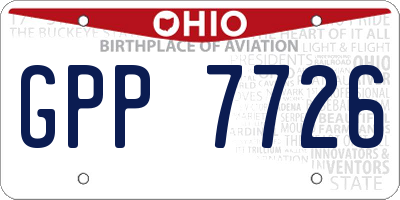 OH license plate GPP7726