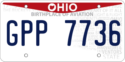 OH license plate GPP7736