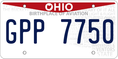 OH license plate GPP7750