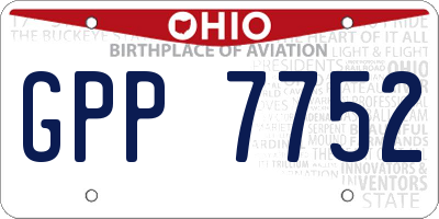 OH license plate GPP7752