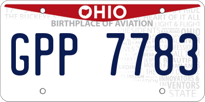 OH license plate GPP7783