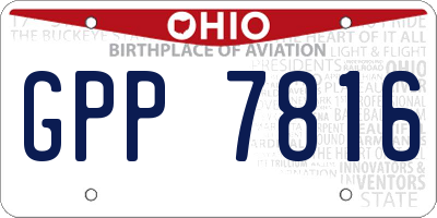 OH license plate GPP7816