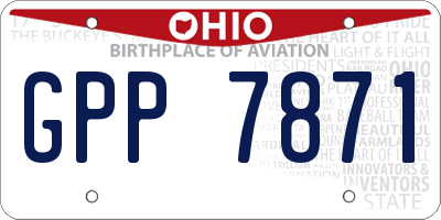 OH license plate GPP7871
