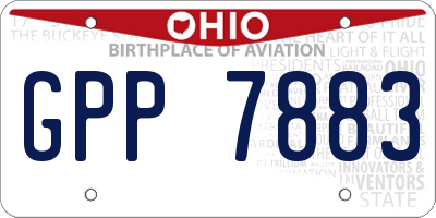 OH license plate GPP7883
