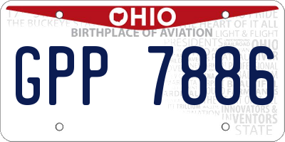 OH license plate GPP7886