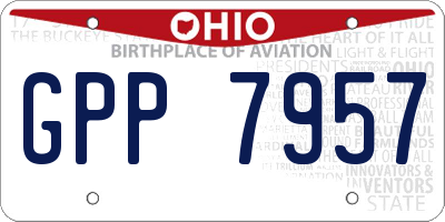 OH license plate GPP7957