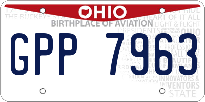 OH license plate GPP7963