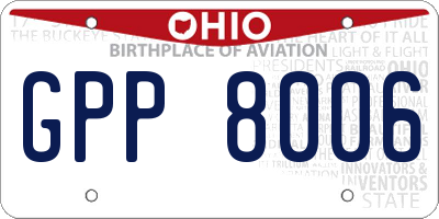 OH license plate GPP8006