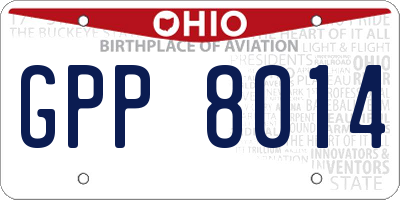 OH license plate GPP8014