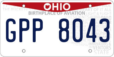 OH license plate GPP8043
