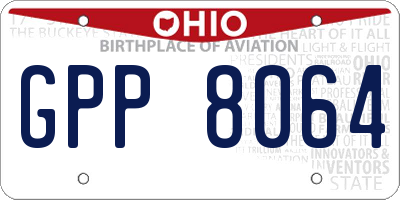 OH license plate GPP8064