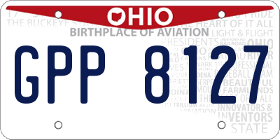 OH license plate GPP8127