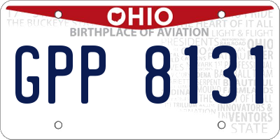OH license plate GPP8131