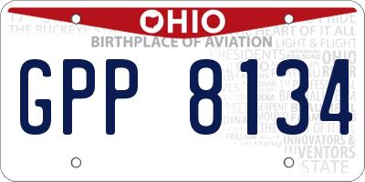 OH license plate GPP8134