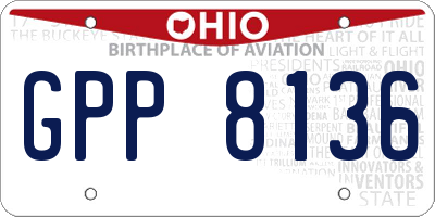 OH license plate GPP8136