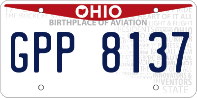 OH license plate GPP8137