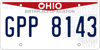 OH license plate GPP8143