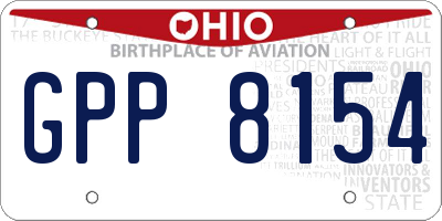 OH license plate GPP8154