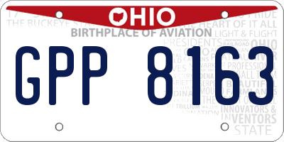 OH license plate GPP8163