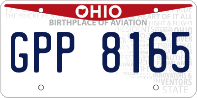 OH license plate GPP8165