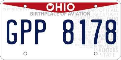 OH license plate GPP8178
