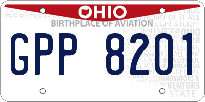 OH license plate GPP8201