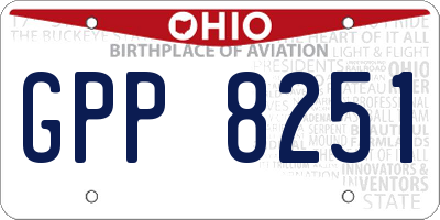 OH license plate GPP8251