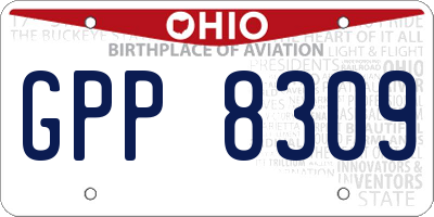 OH license plate GPP8309