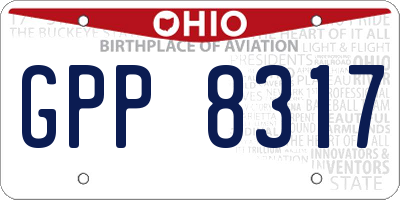 OH license plate GPP8317