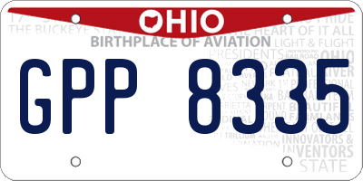 OH license plate GPP8335